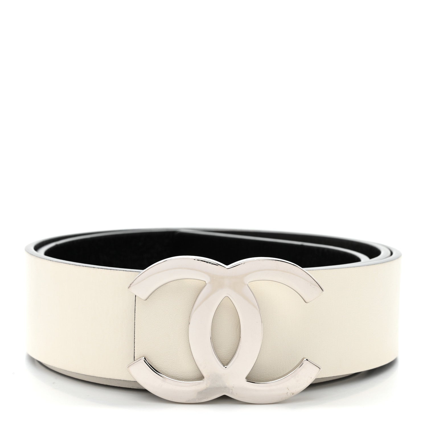 Patent Calfskin CC Reversible Belt 85 34 Black White