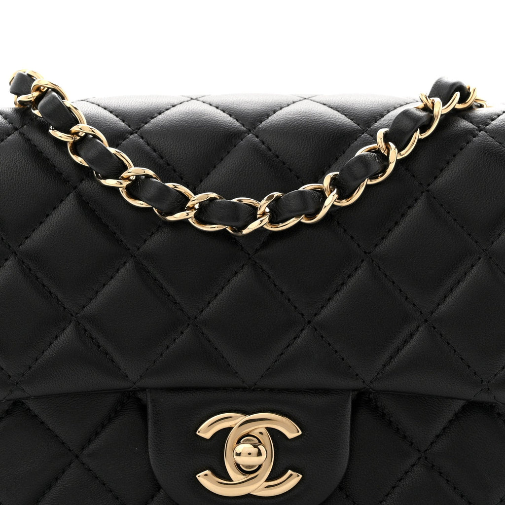 Chanel Lambskin Quilted Mini Square Flap Black
