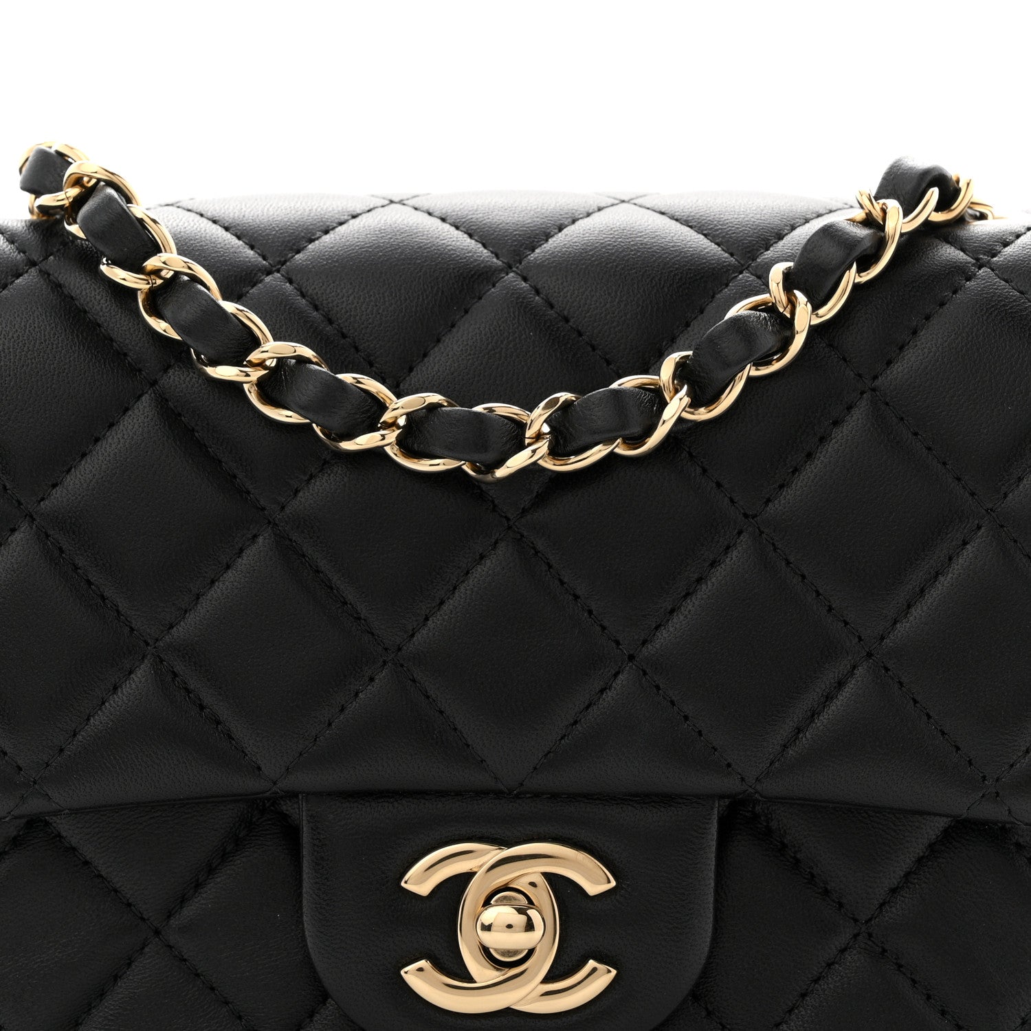 Chanel Lambskin Quilted Mini Square Flap Black