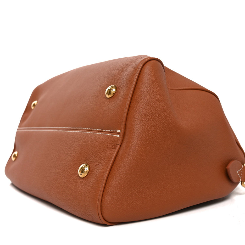 Louis Vuitton Grained Calfskin Low Key Speedy 30 Cognac