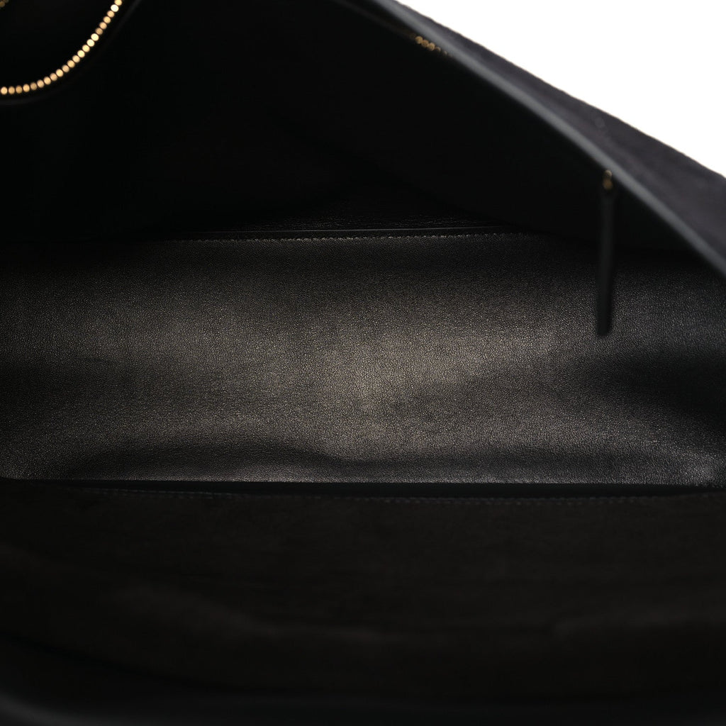 Chanel Suede Calfskin Small Souplissimo Maxi Flap Black