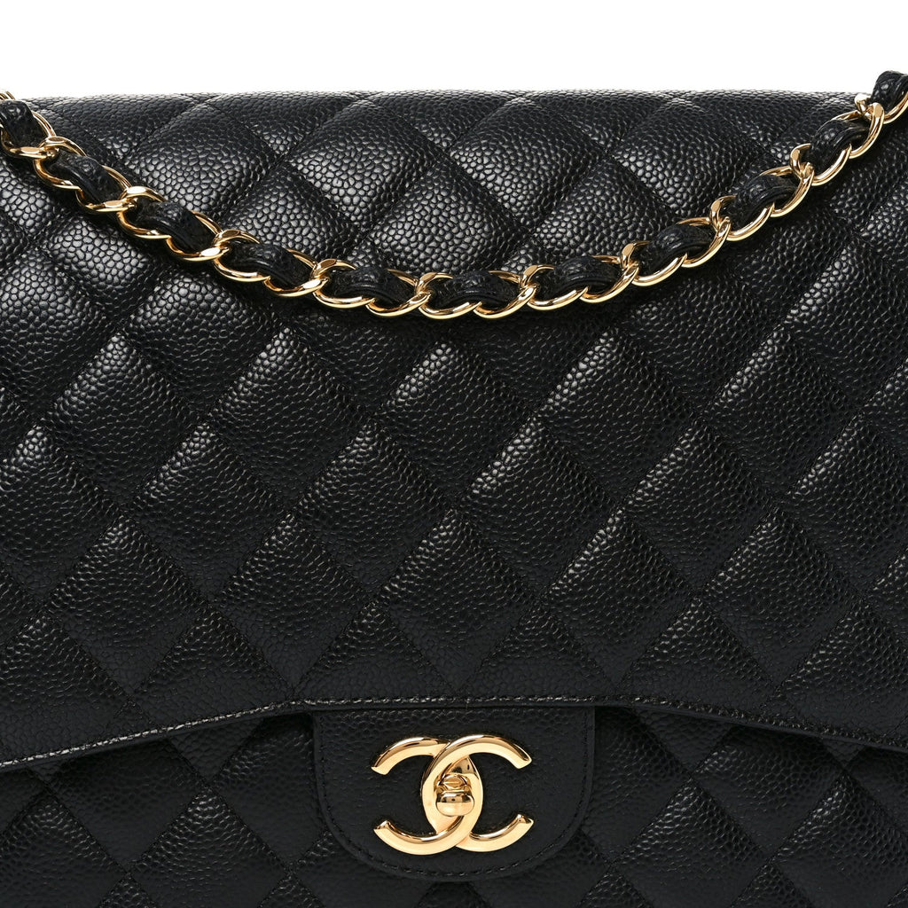 Chanel Caviar Quilted Maxi Double Flap Black