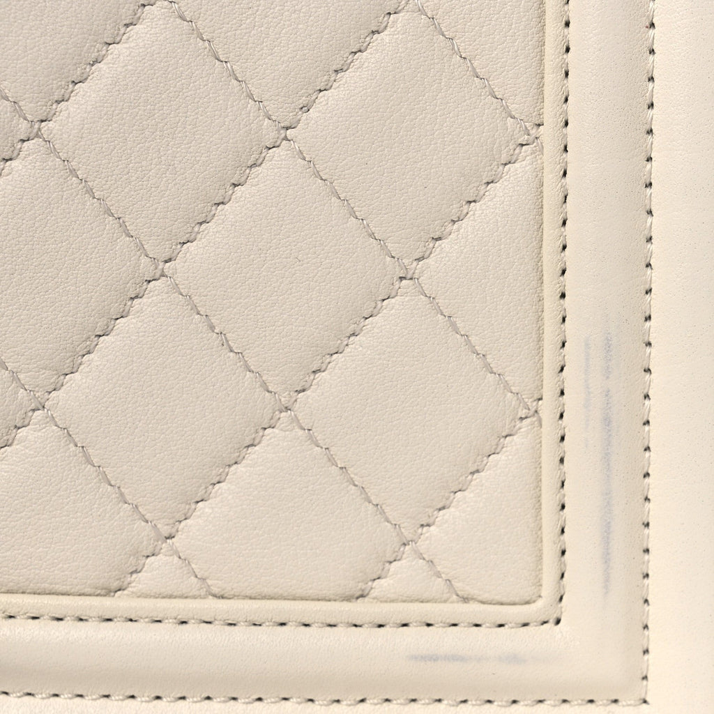 Chanel Calfskin Quilted Medium Boy Flap White