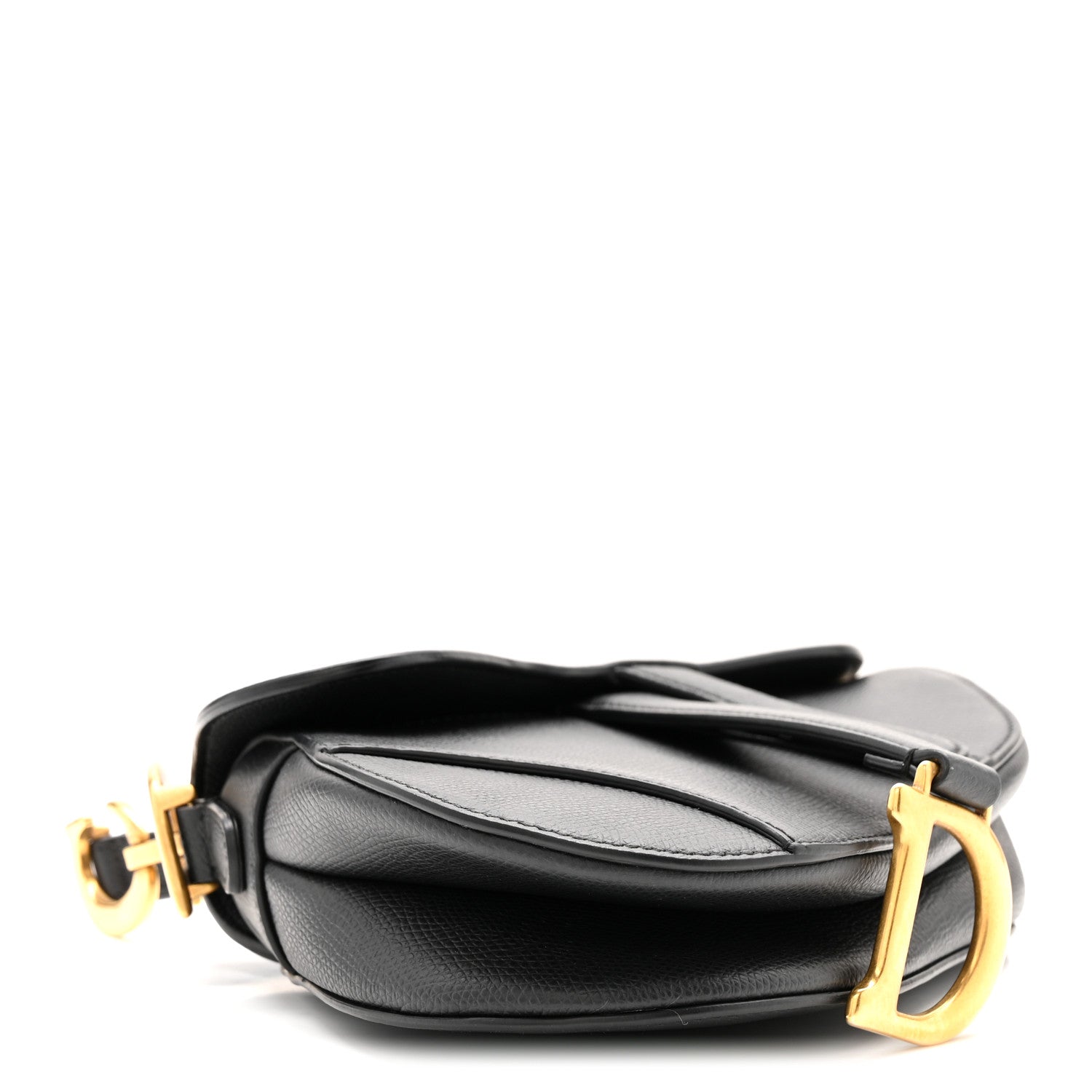 Christian Dior Grained Calfskin Mini Saddle Bag Black