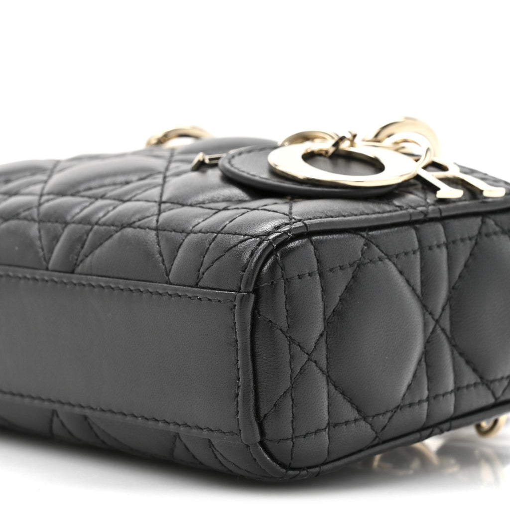 Christian Dior Lambskin Cannage Micro Lady D-Joy Black