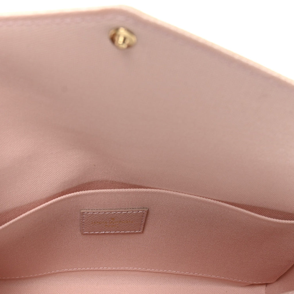 Louis Vuitton Damier Azur Pochette Felicie Chain Wallet Rose Ballerine