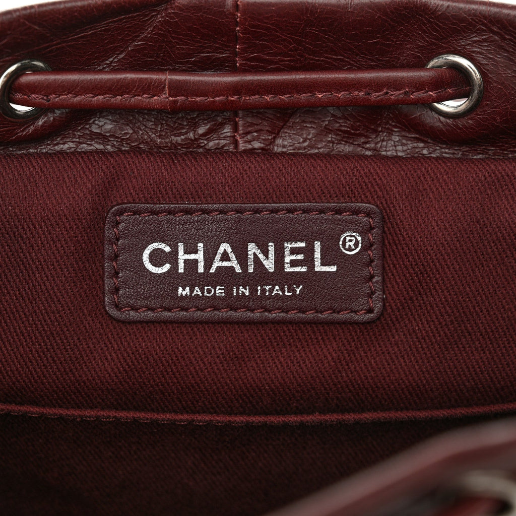 Chanel Glazed Calfskin Quilted Small Salzburg Backpack Burgundy