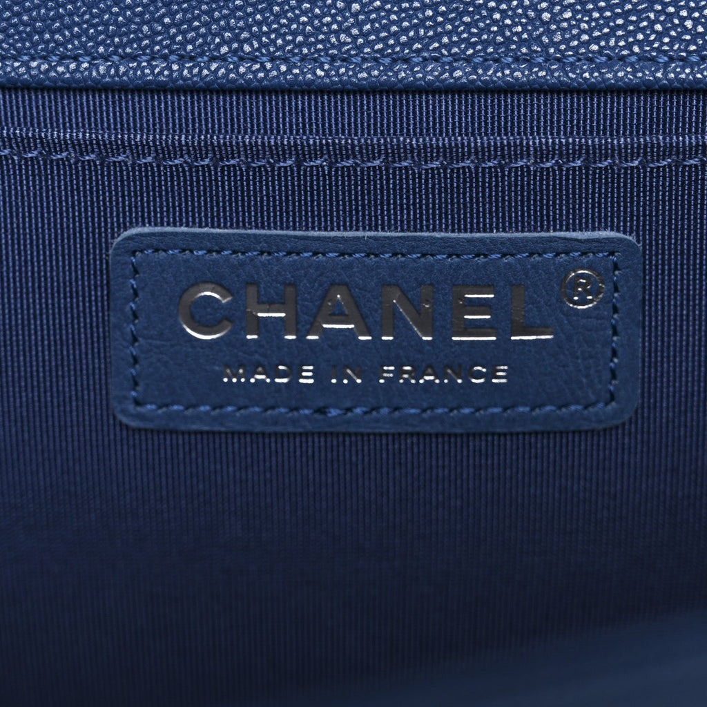 Chanel Caviar Quilted Medium Boy Flap Dark Blue