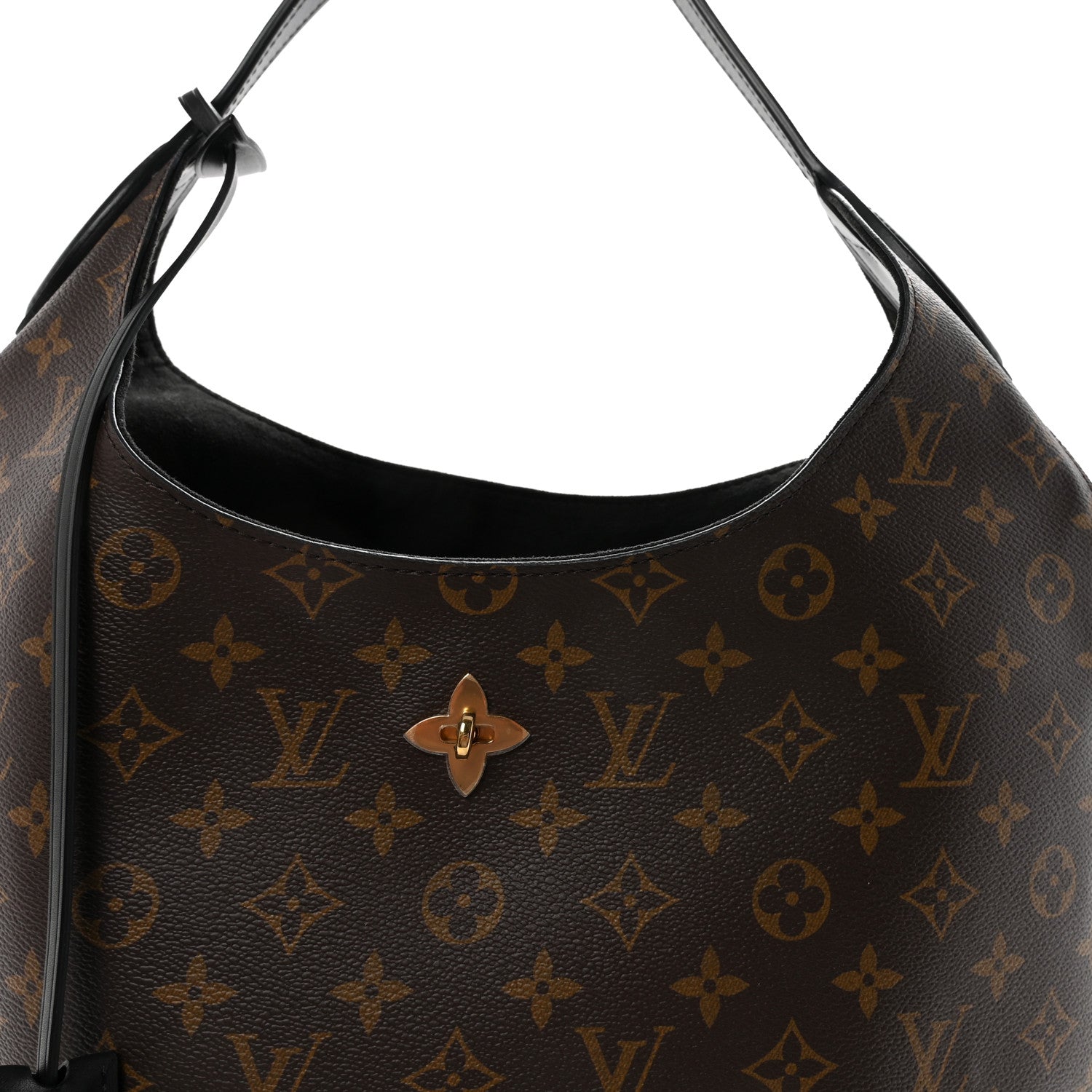 Louis Vuitton Monogram Flower Hobo Black