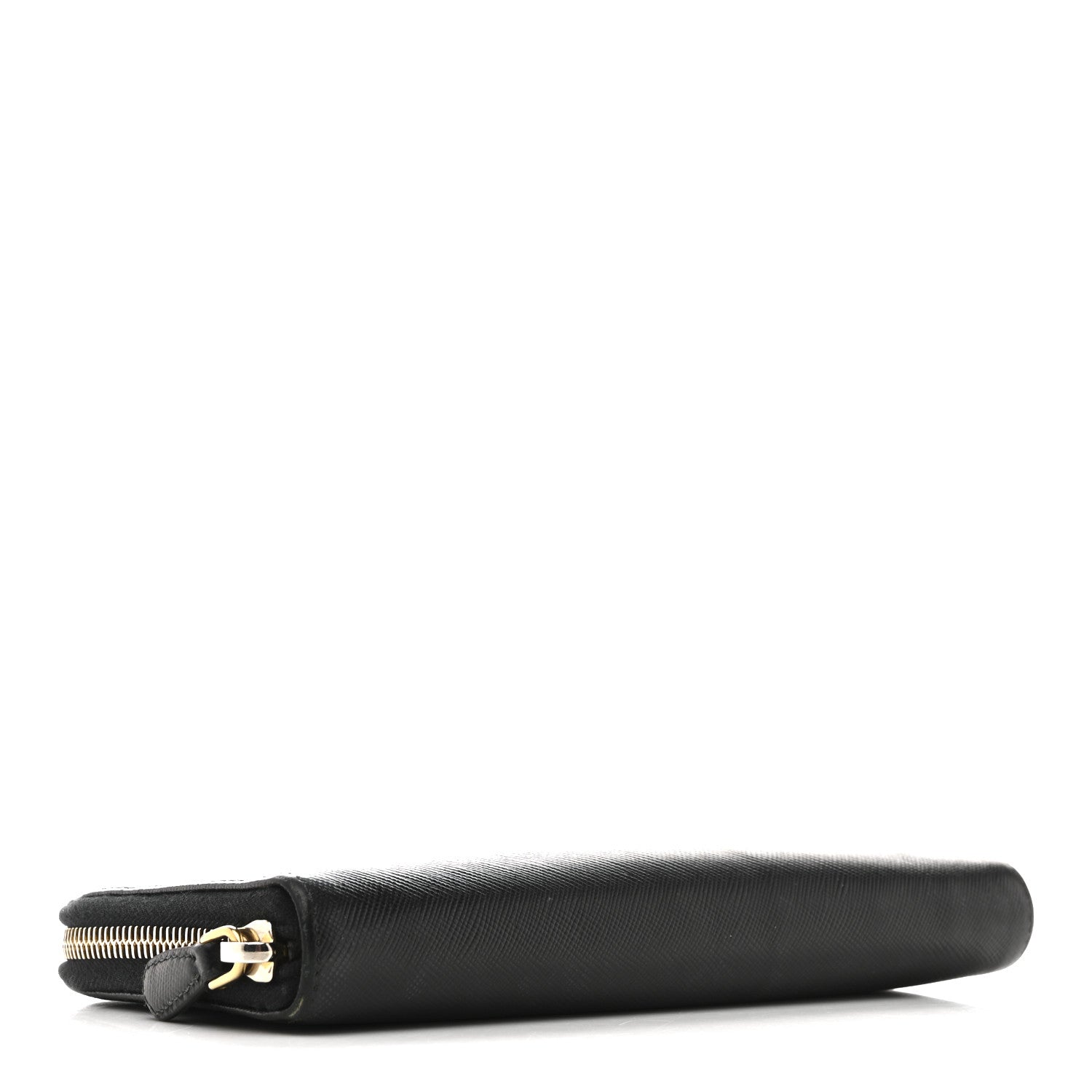 Prada Saffiano Metal Zip Around Wallet Black