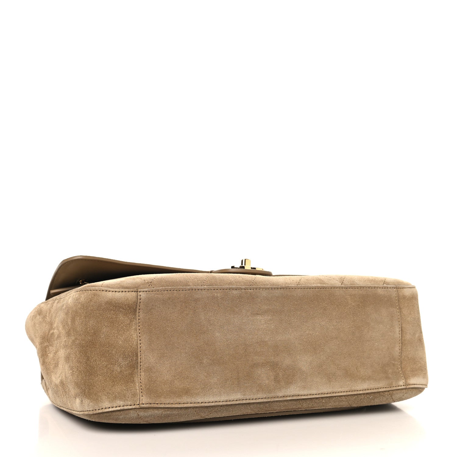 Chanel Suede Calfskin Small Souplissimo Maxi Flap Dark Beige