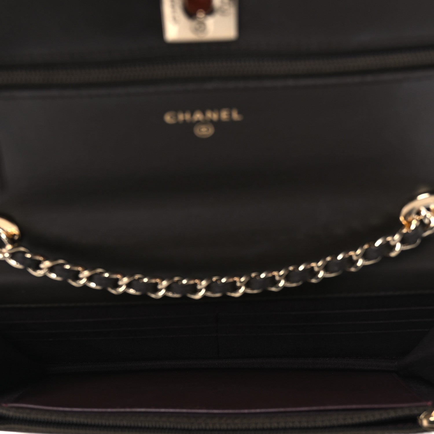 Chanel Lambskin Quilted Trendy CC Wallet On Chain WOC Dark Brown