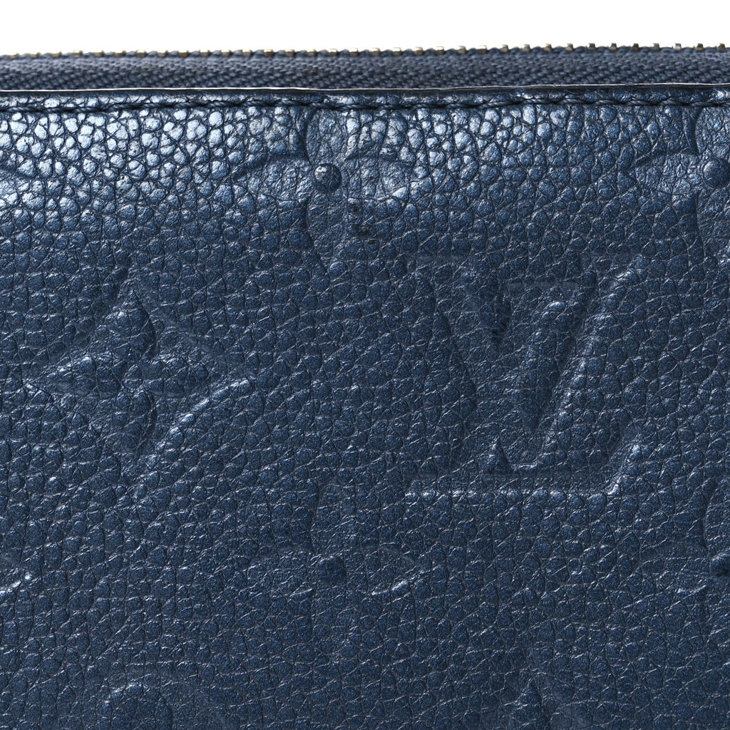 Louis Vuitton Metallic Empreinte Monogram Zippy Wallet Navy Nacre