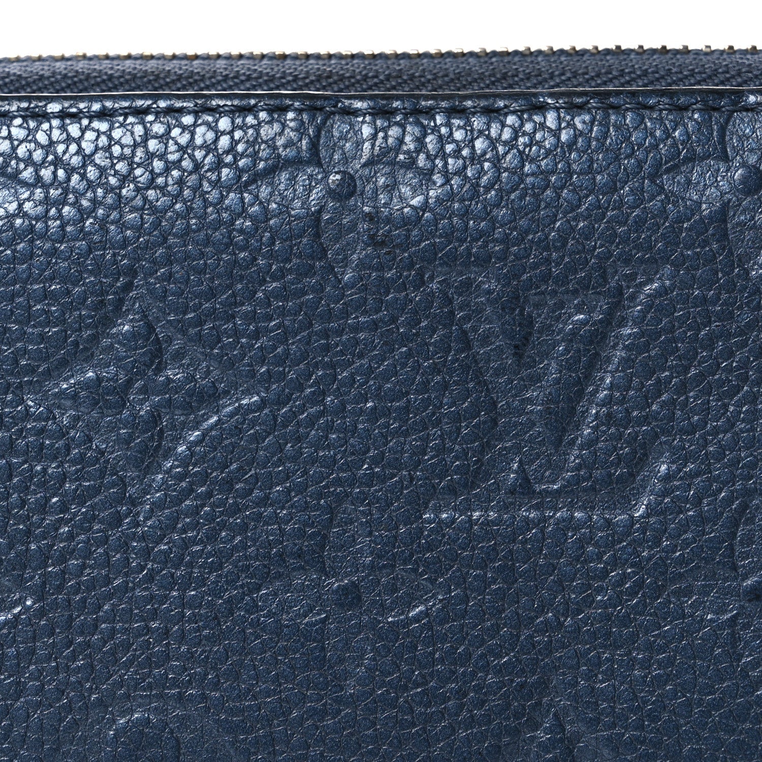 Louis Vuitton Metallic Empreinte Monogram Zippy Wallet Navy Nacre