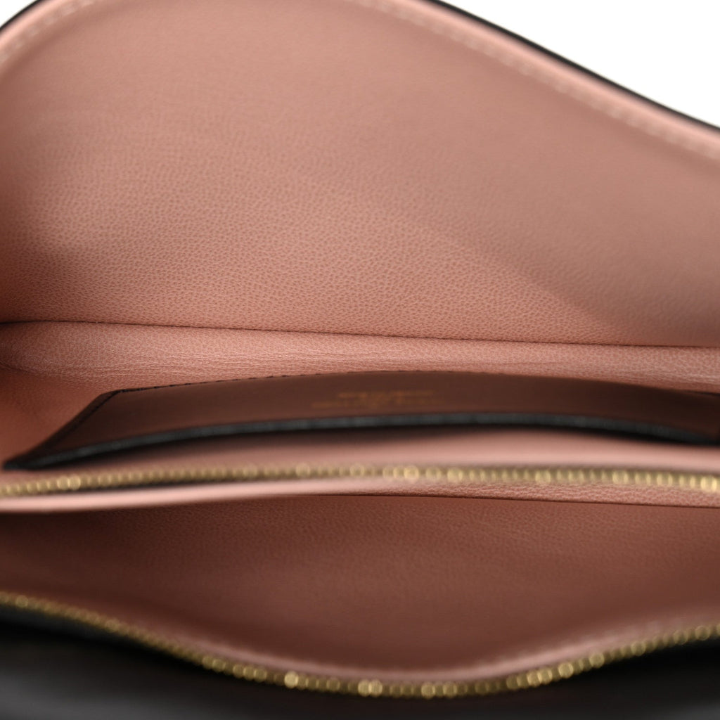 Louis Vuitton Lambskin Embossed Monogram Pochette Coussin Black