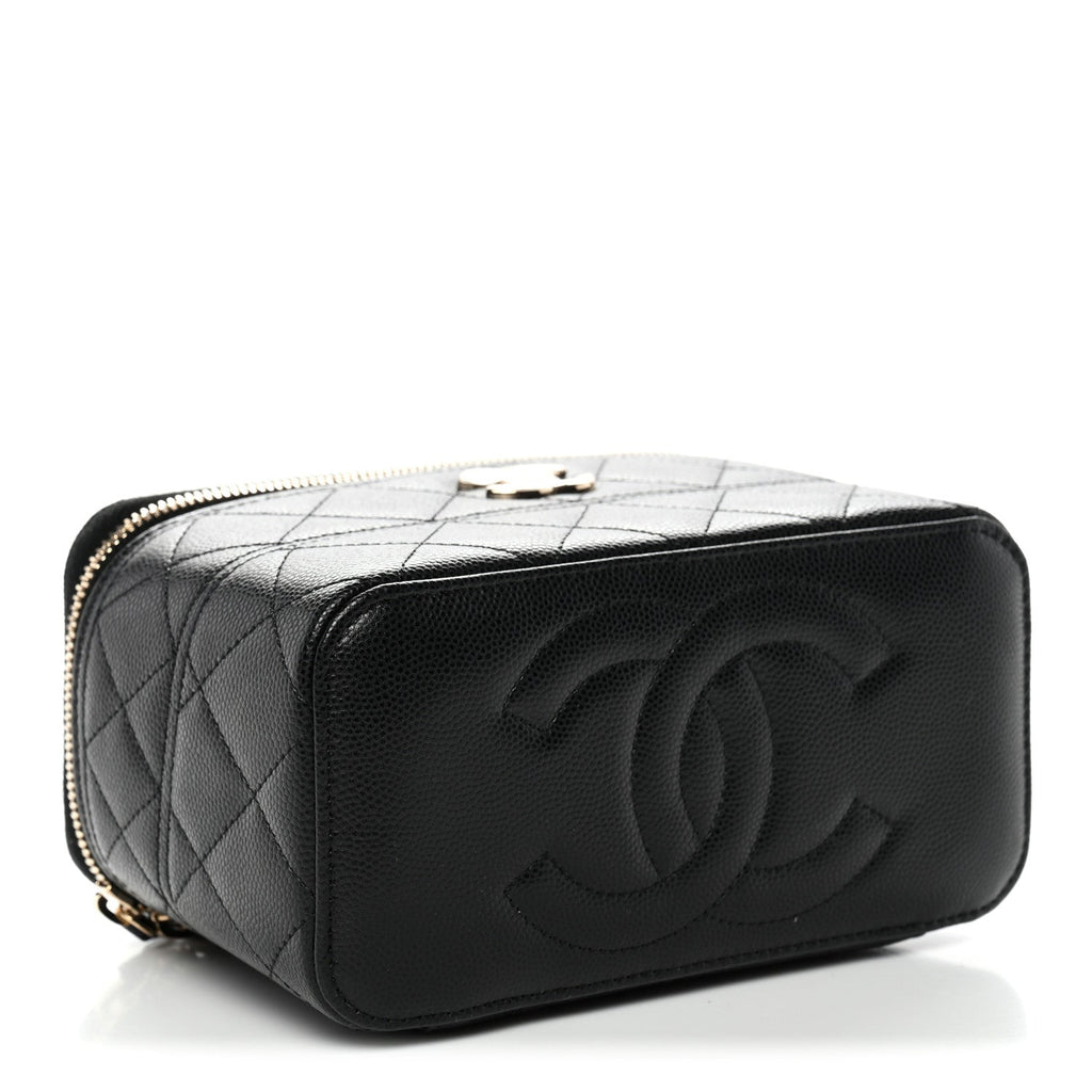 Chanel Caviar Quilted Trendy Handle Mini Vanity Black