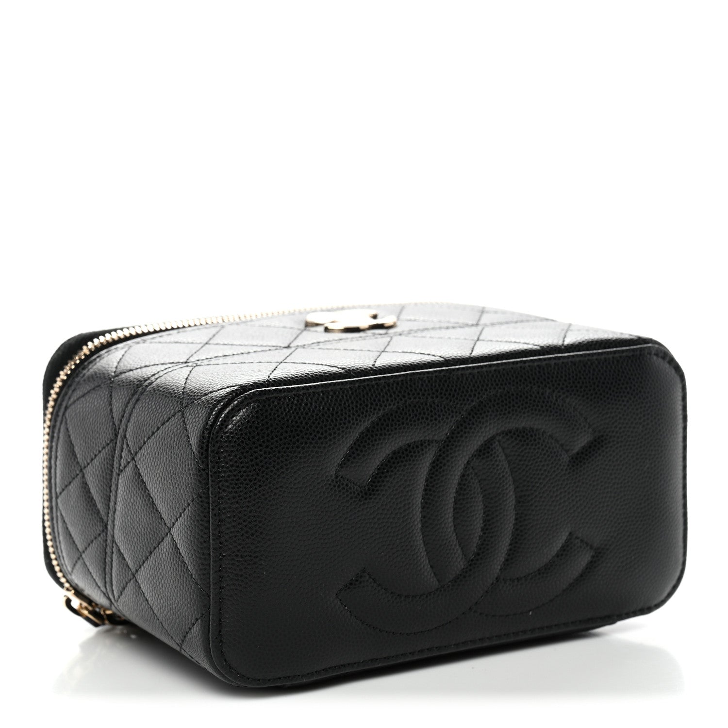 Chanel Caviar Quilted Trendy Handle Mini Vanity Black