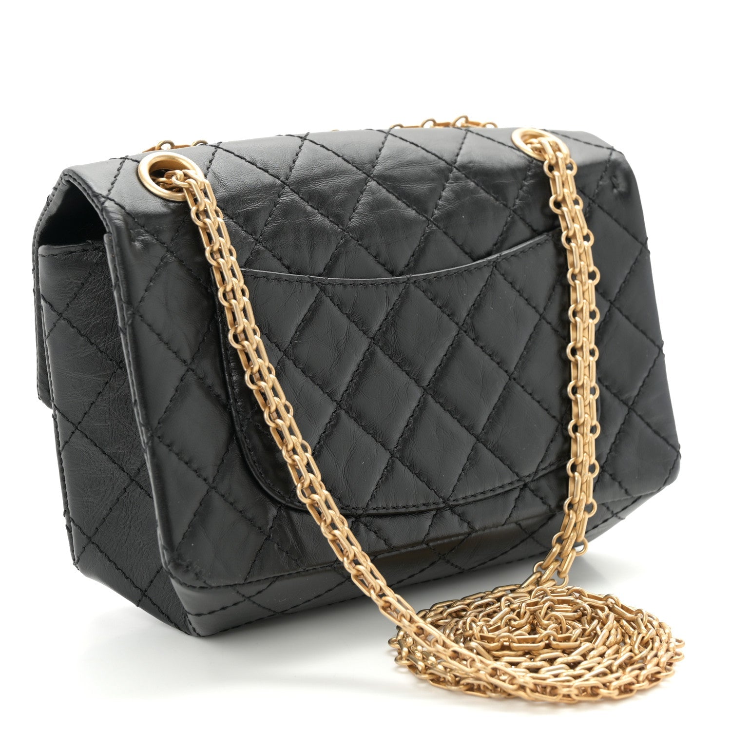 Chanel Aged Calfskin Quilted 2.55 Reissue Mini Flap Black