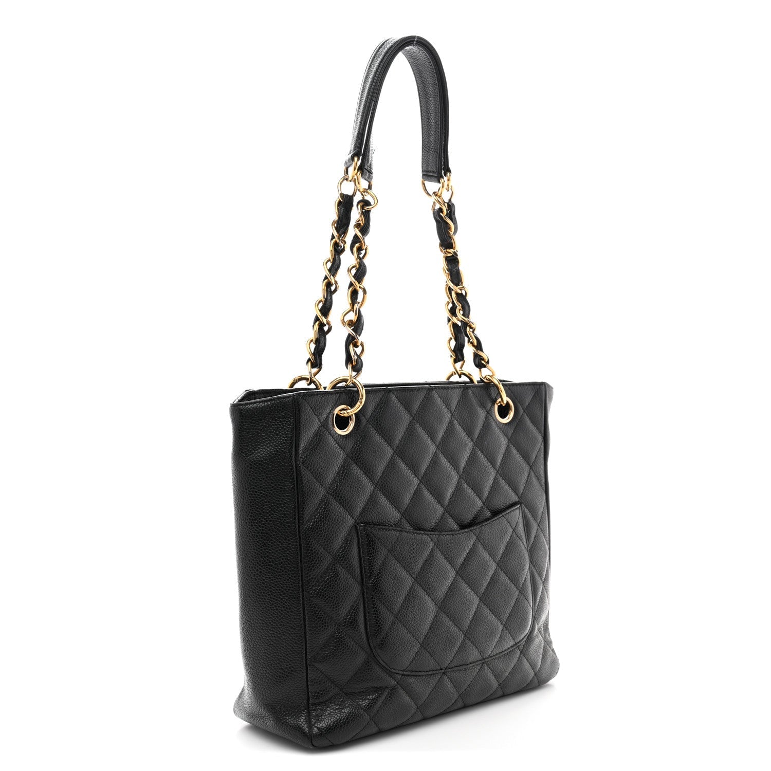 Chanel Caviar Quilted Petit Shopping Tote PST Black