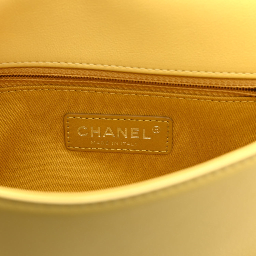 Chanel Calfskin Small Stitched Flap Yellow