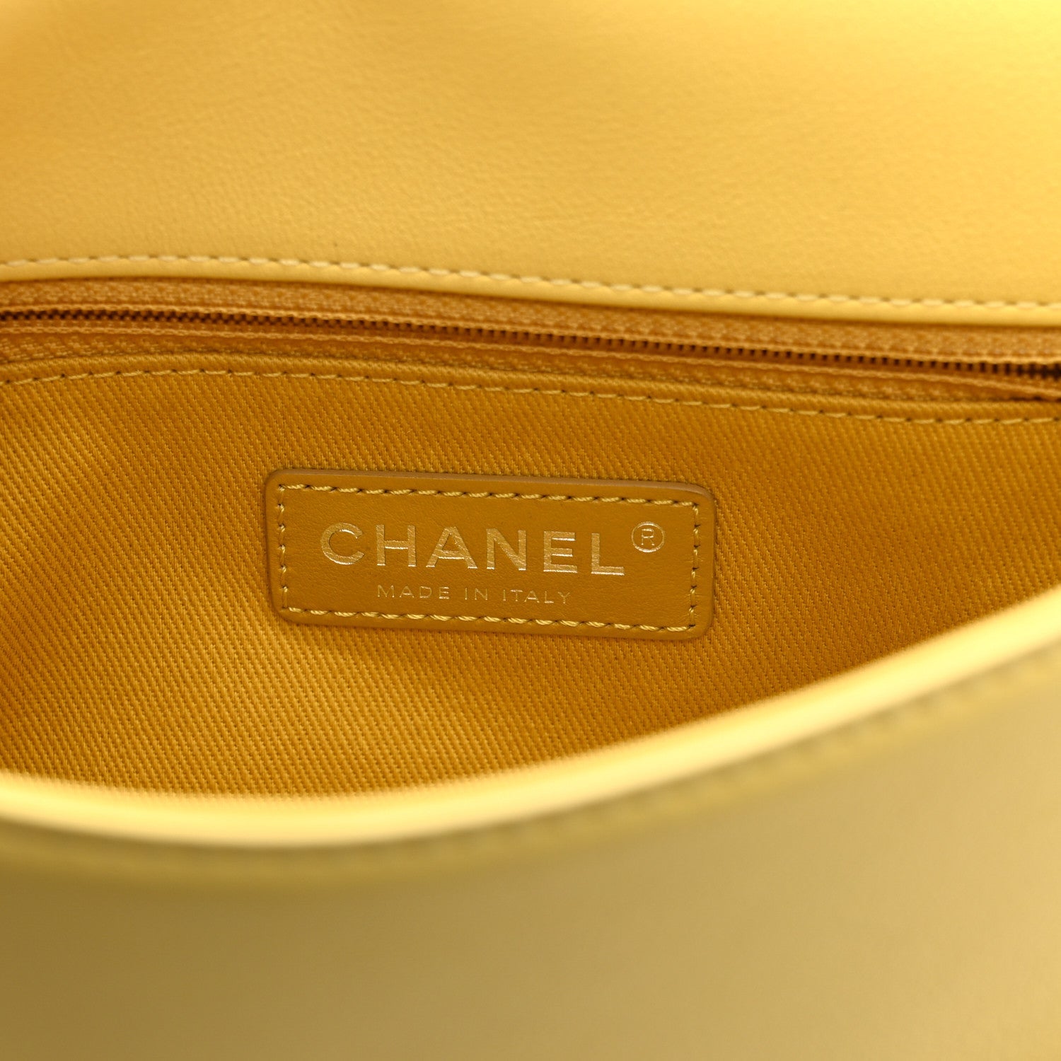 Chanel Calfskin Small Stitched Flap Yellow