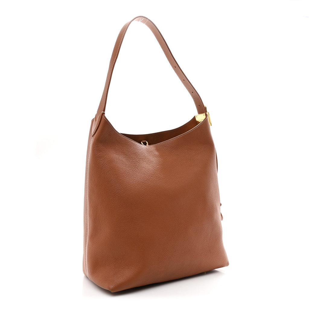 Louis Vuitton Grained Calfskin Low Key Hobo MM Cognac