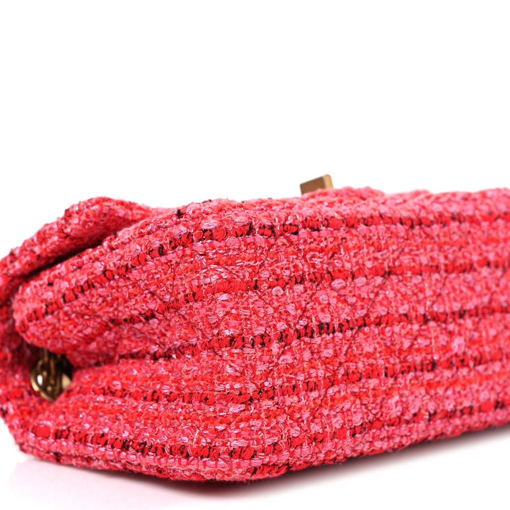 Chanel Tweed Quilted Mini 2.55 Reissue Flap Red Ecru Black