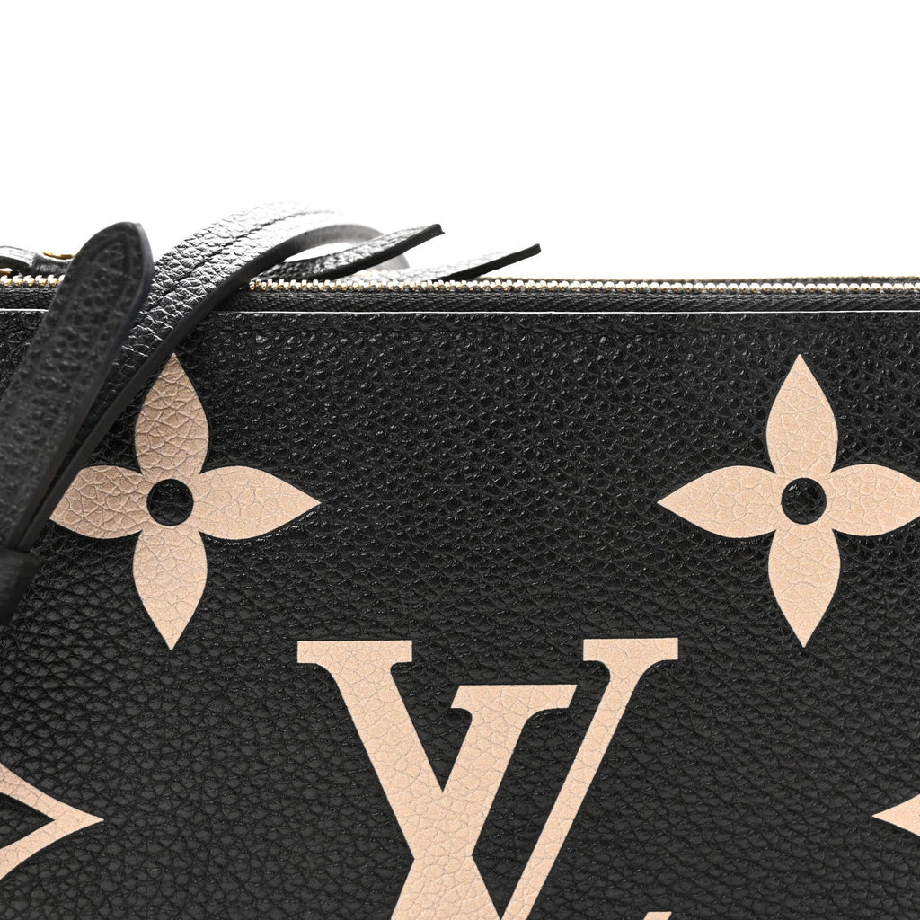 Louis Vuitton Empreinte Monogram Giant Double Zip Pochette Black Cream