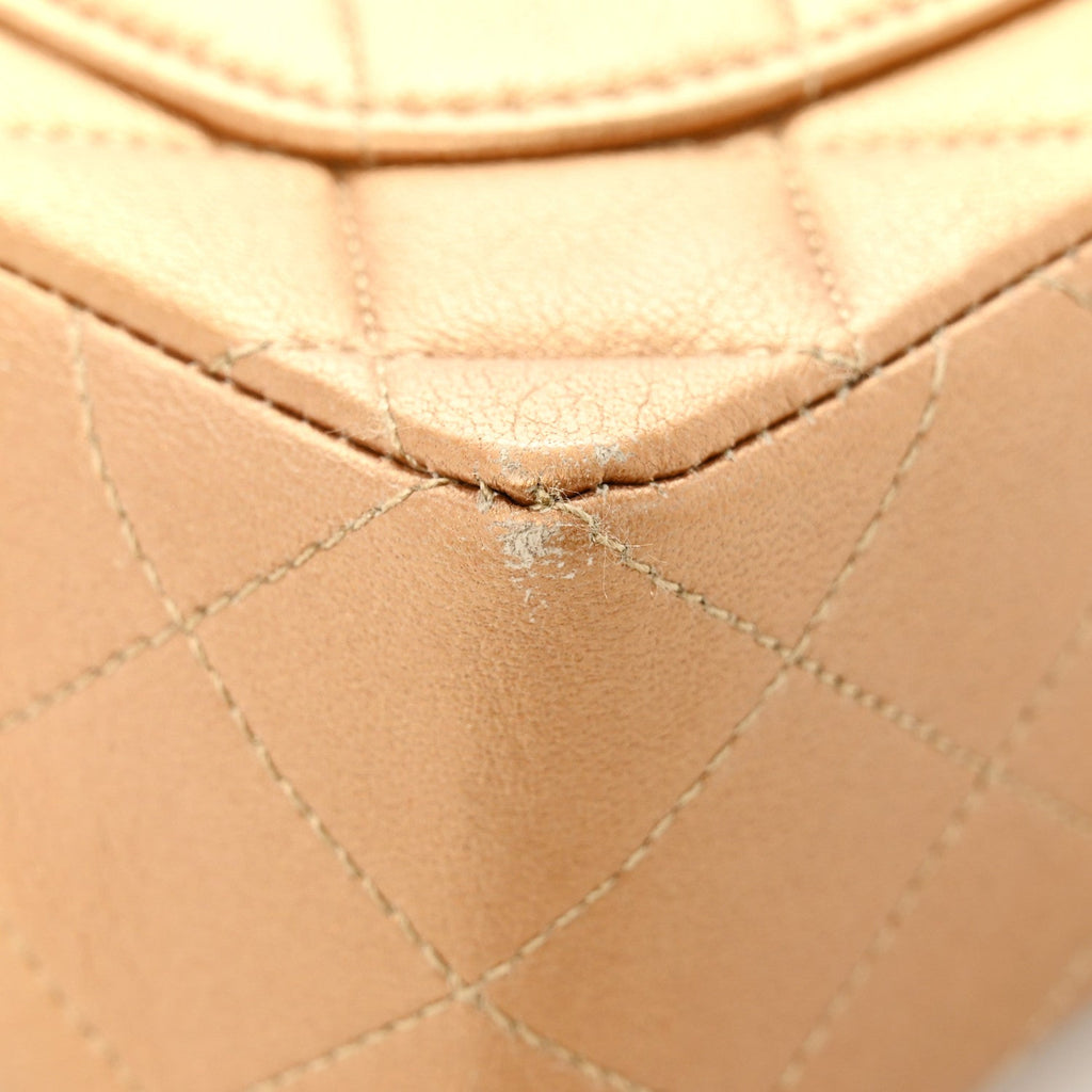 Chanel Metallic Lambskin Quilted Mini Square Flap Bronze
