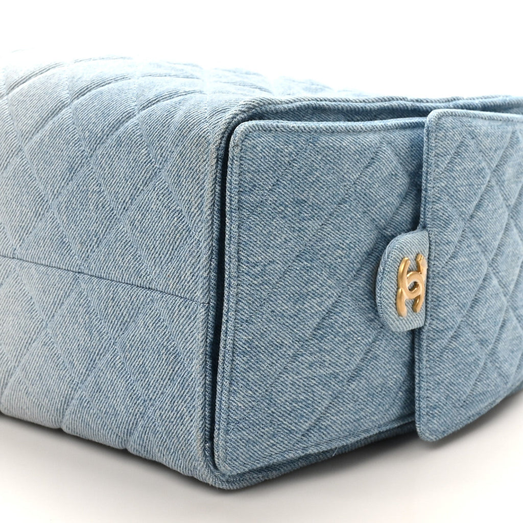 Chanel Washed Denim Quilted Medium Chanel 25 Handbag Blue