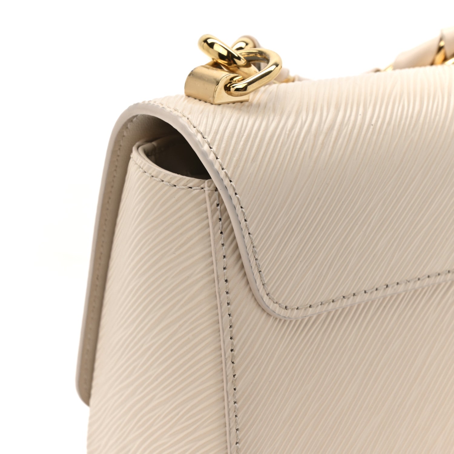 Louis Vuitton Epi Twist Braided Chain Shoulder Bag PM Quartz White