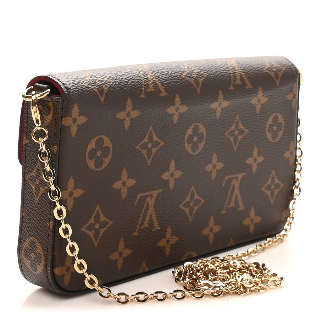 Louis Vuitton Monogram Pochette Felicie Chain Wallet Fuchsia