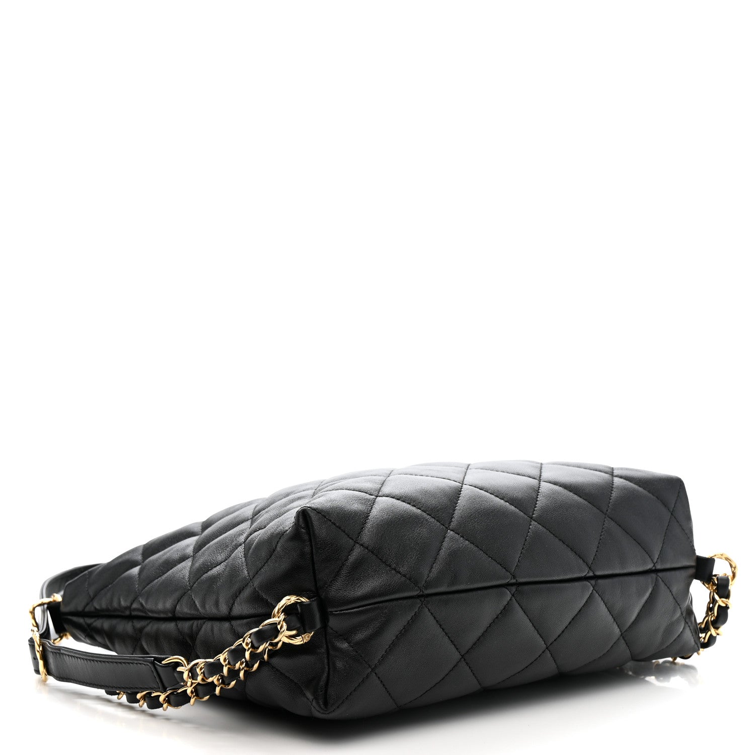 Chanel Lambskin Quilted Maxi Hobo Black