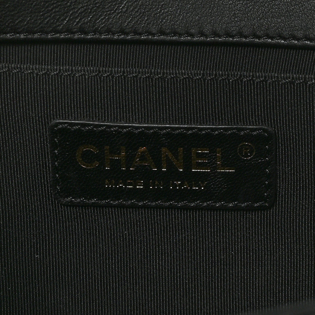 Chanel Lambskin Quilted Medium Boy Flap Black