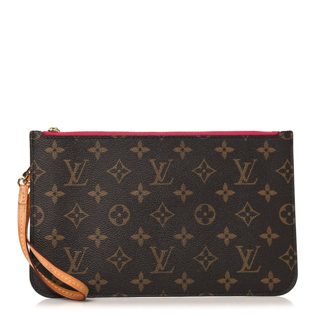 Louis Vuitton Monogram Neverfull MM GM Pochette Fuchsia