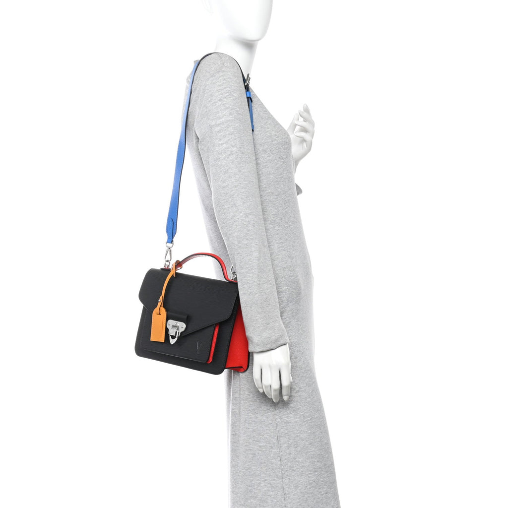 Louis Vuitton Epi Neo Monceau Black Coquelicot Blue Roi Safran