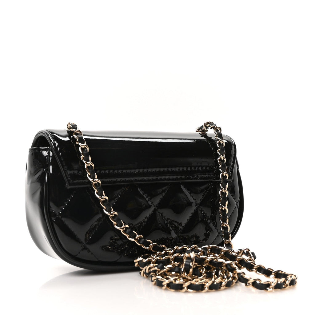 Chanel Patent Calfskin Quilted Mini Flap Black