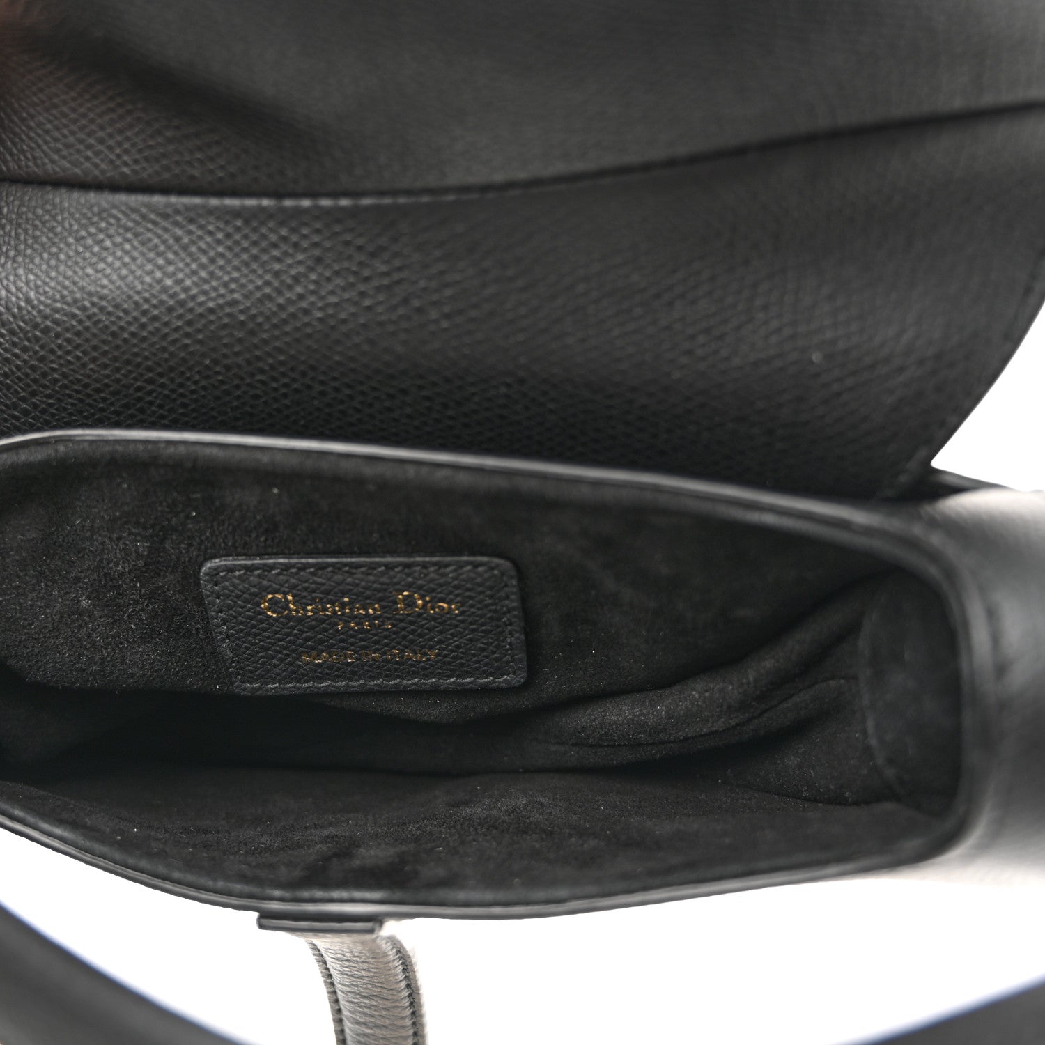 Christian Dior Grained Calfskin Mini Saddle Bag Black