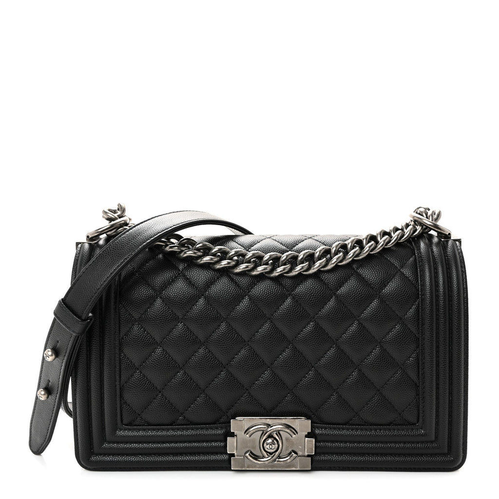 Chanel Caviar Quilted Medium Boy Flap Black
