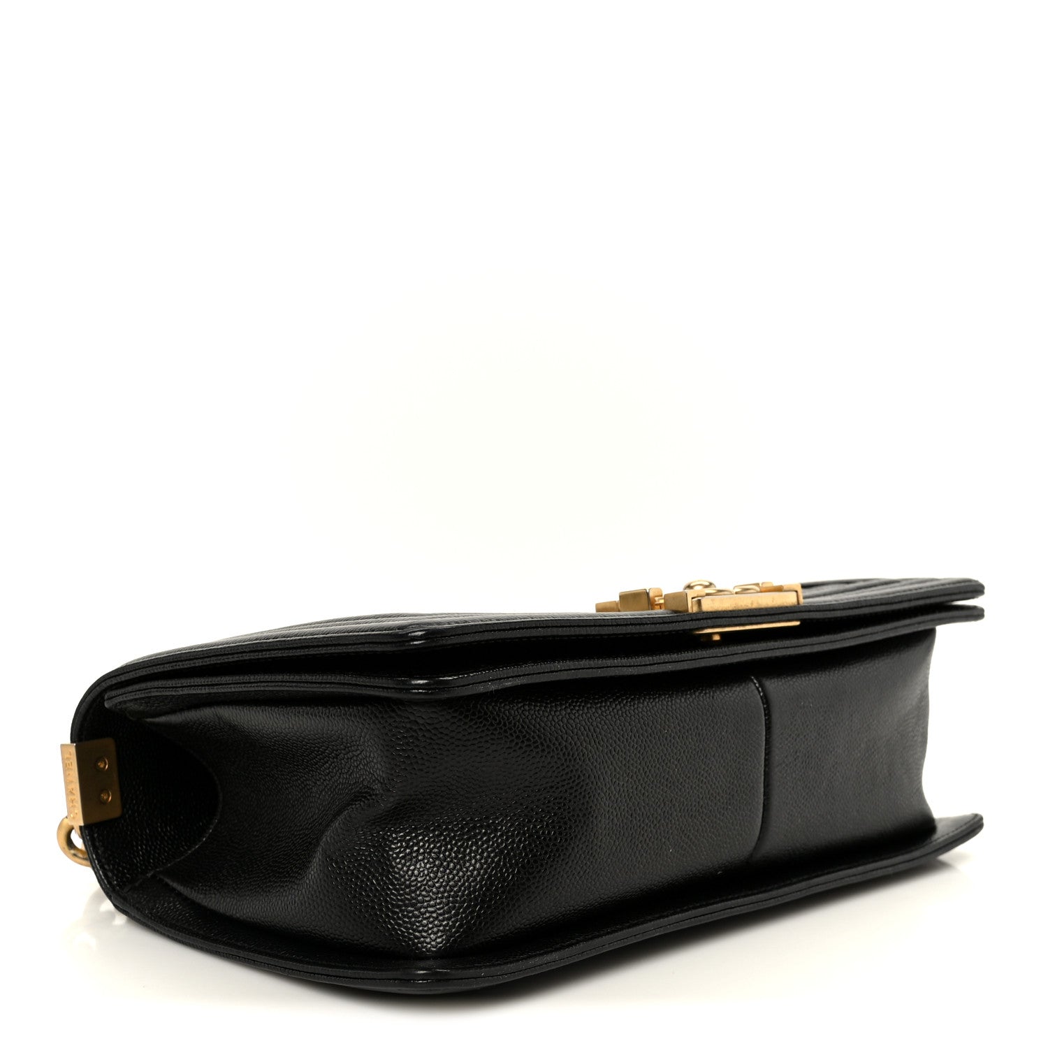 Chanel Caviar Chevron Quilted Medium Boy Flap Black