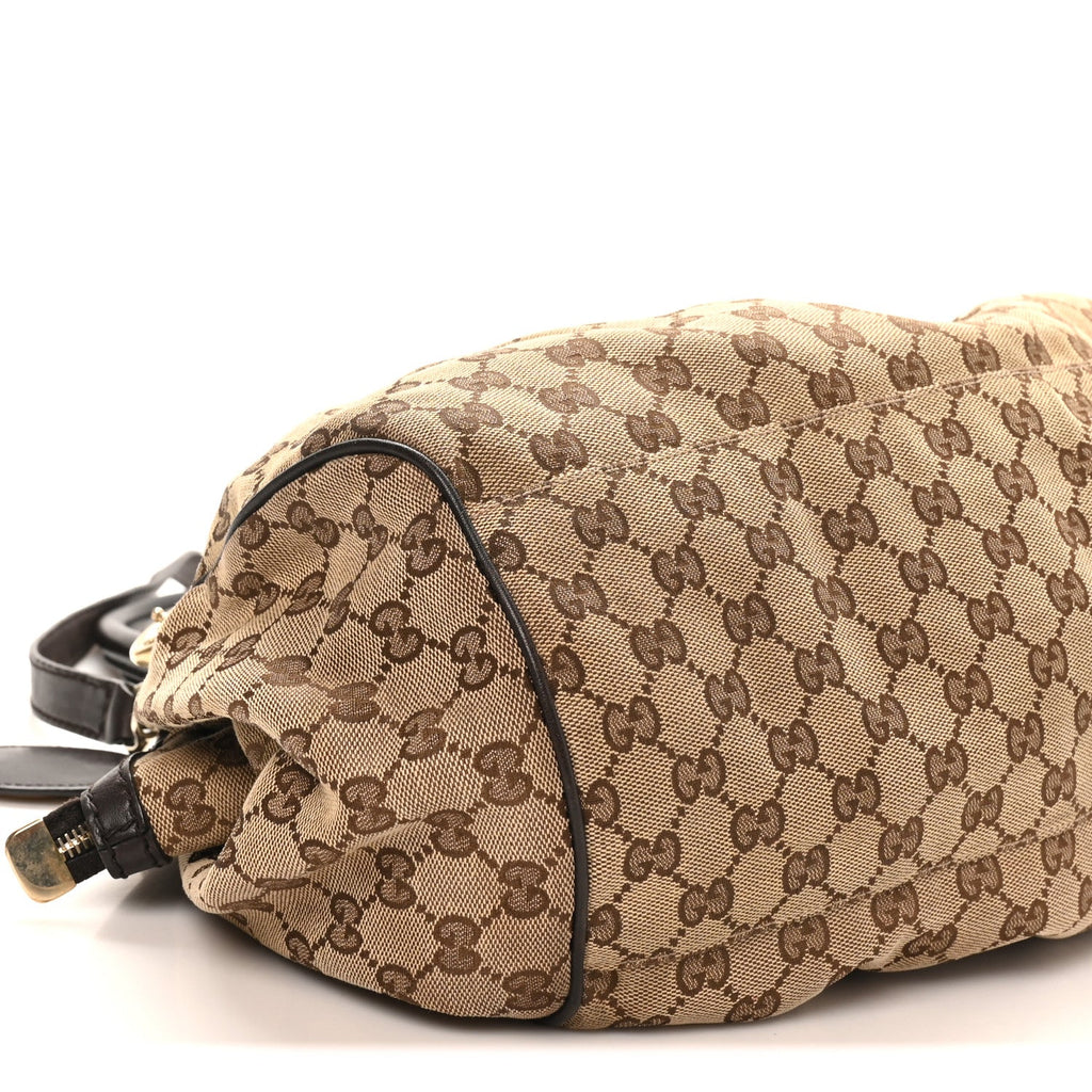 Gucci Monogram Medium Sukey Boston Bag Dark Brown