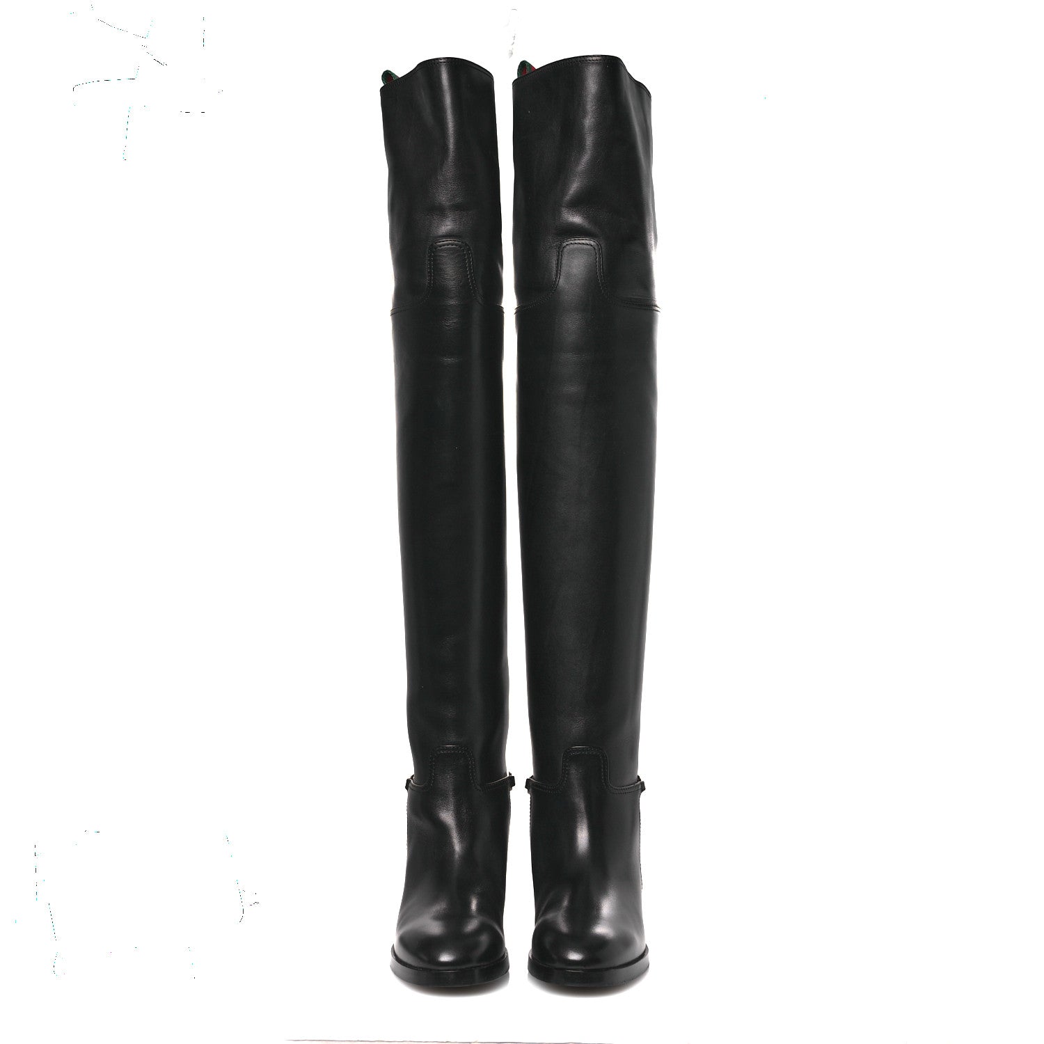 Gucci Calfskin Slim Horsebit Over The Knee High Boots 37 Black
