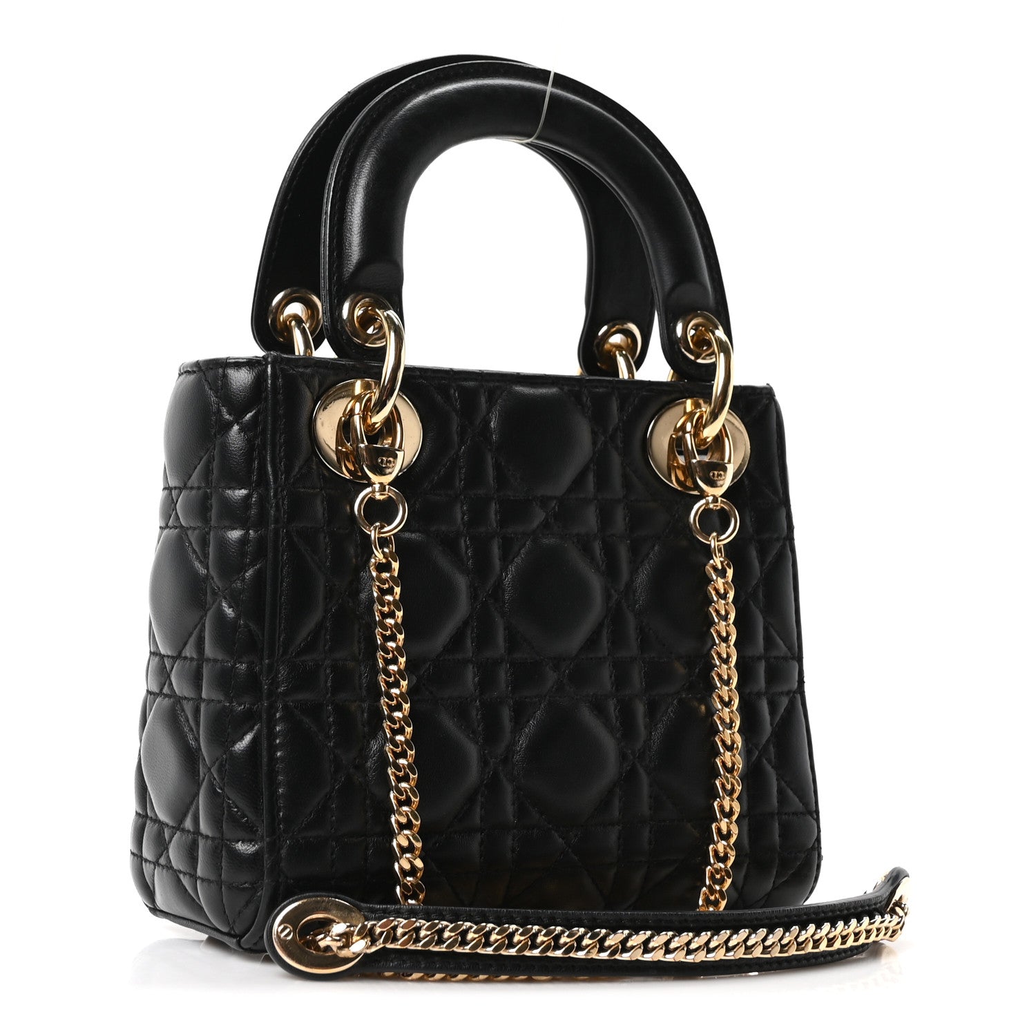 Christian Dior Lambskin Cannage Mini Lady Dior Black