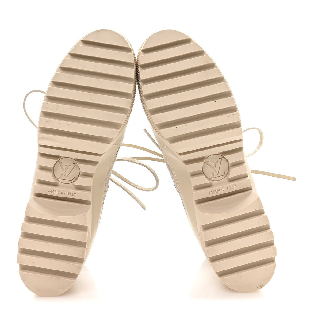 Louis Vuitton Suede Calfskin Laureate Platform Desert Boots 41 Beige