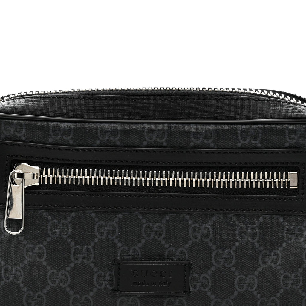 Gucci Soft GG Supreme Monogram Web Belt Bag Black Grey