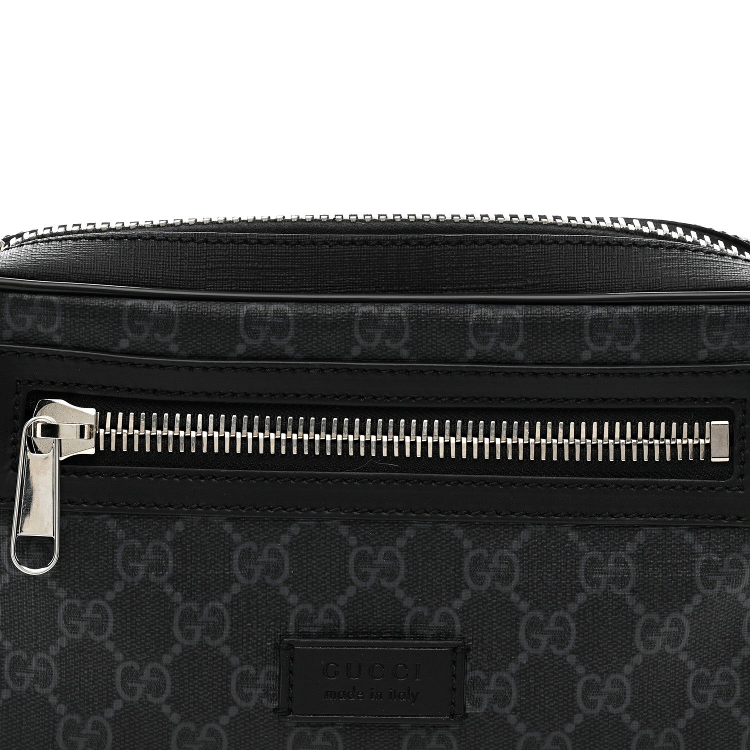 Gucci Soft GG Supreme Monogram Web Belt Bag Black Grey