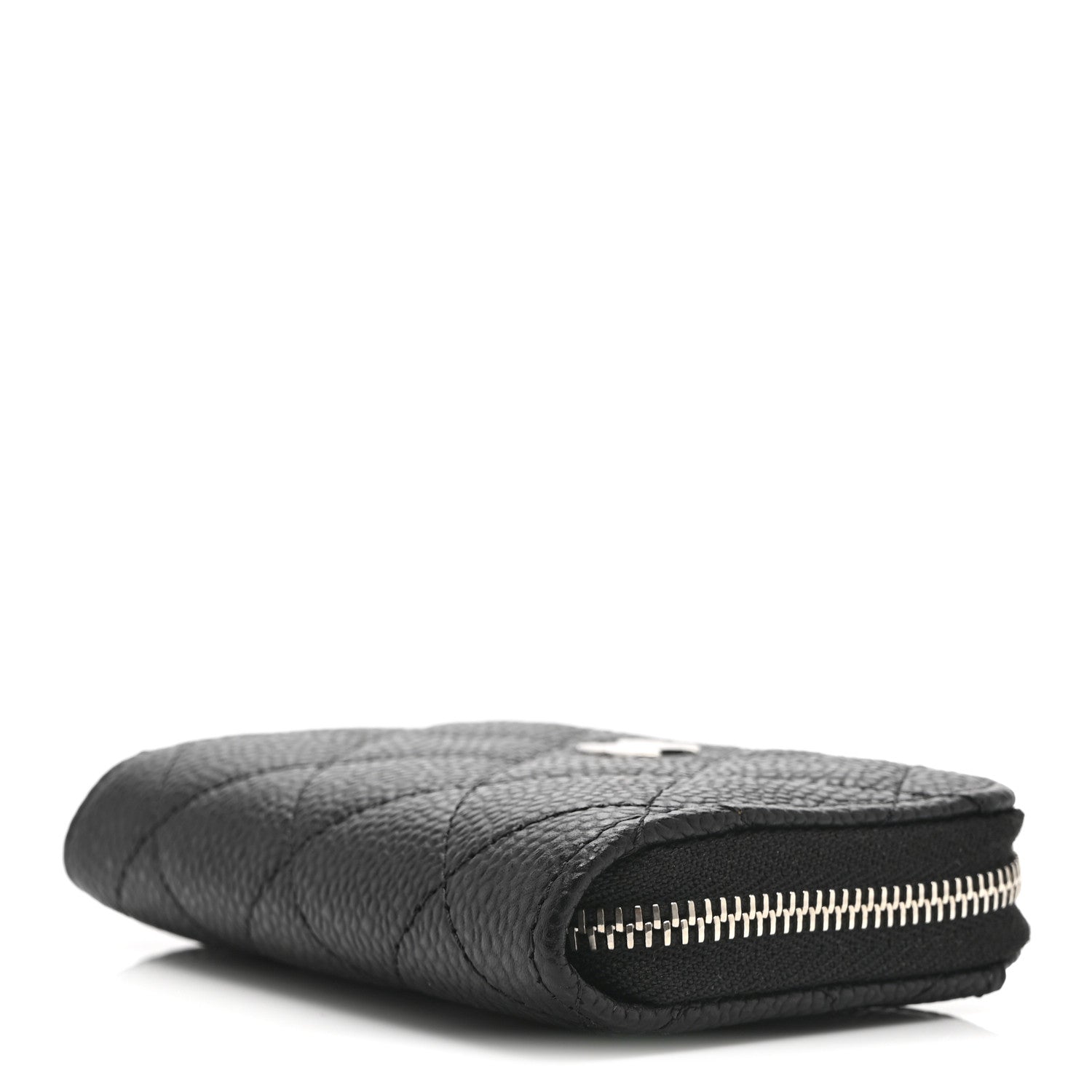 Caviar Quilted Zip Coin Purse Black