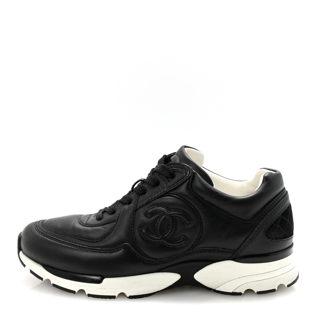 Calfskin CC Sneakers 36 Black