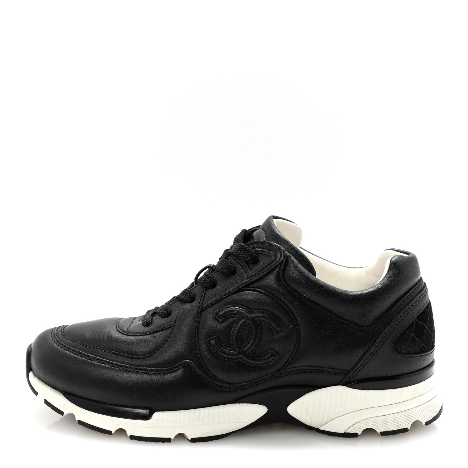 Calfskin CC Sneakers 36 Black