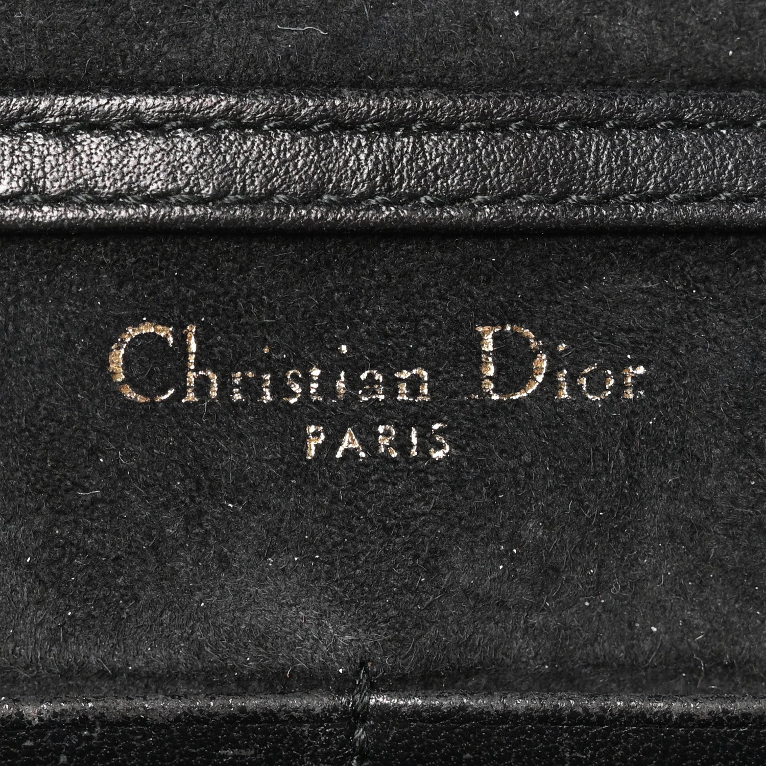 Christian Dior Calfskin Studded Diorama Wallet on Chain Pouch Black